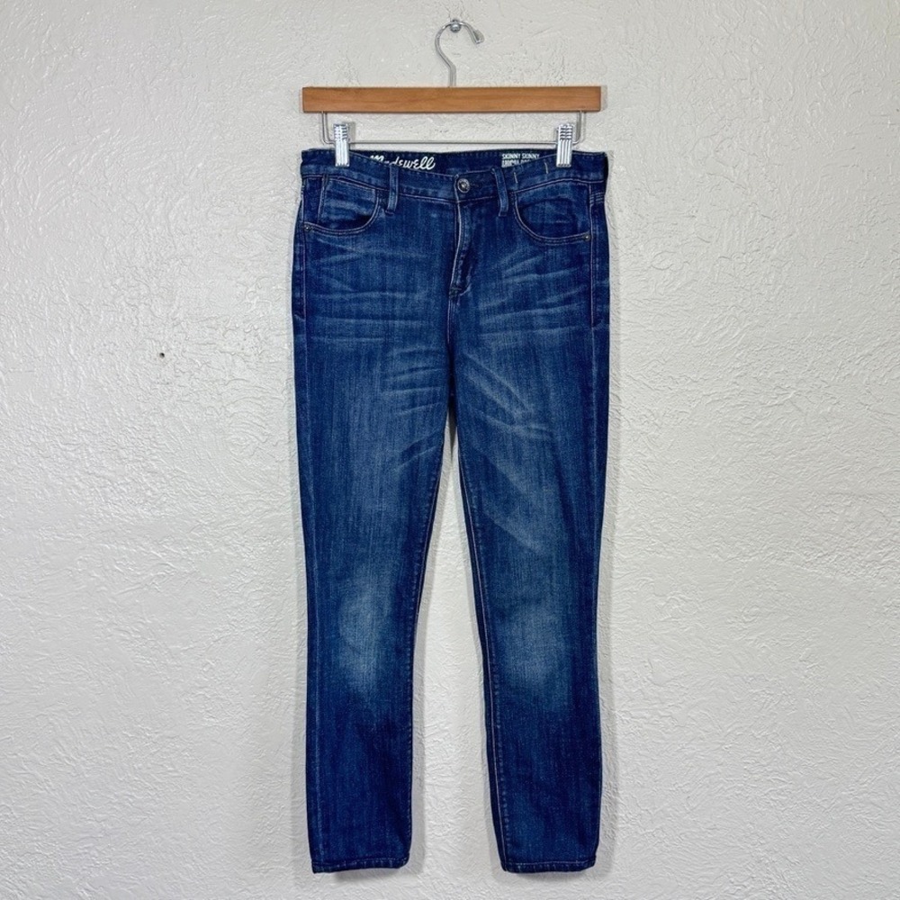 Madewell Jeans 26 Skinny Skinny High Riser Dark Wash Denim Stretch Distressed